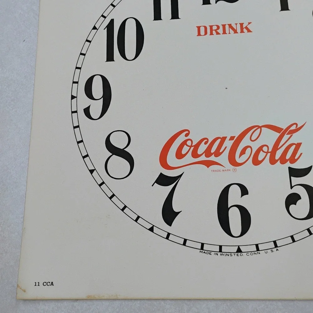 Vintage Coca Cola Clock Face Made in Winsted Conn USA Advertising